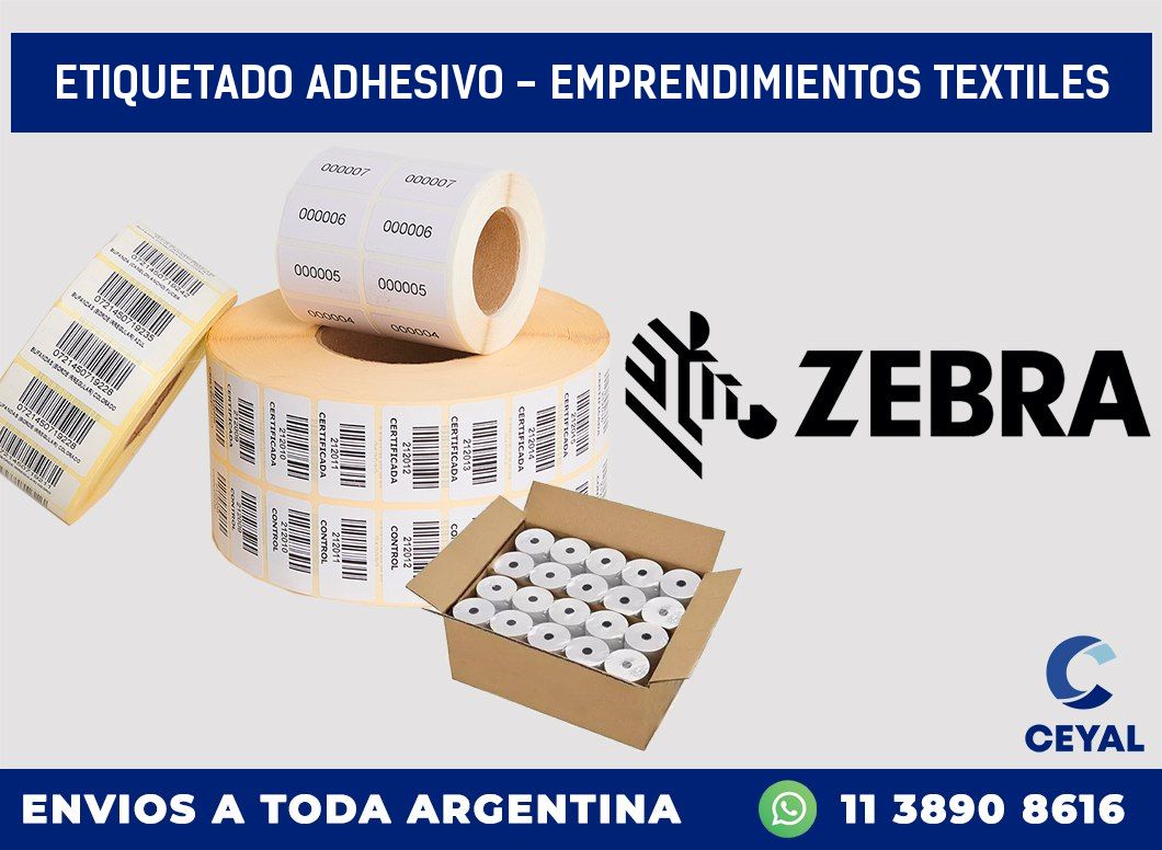 Etiquetado adhesivo - Emprendimientos textiles