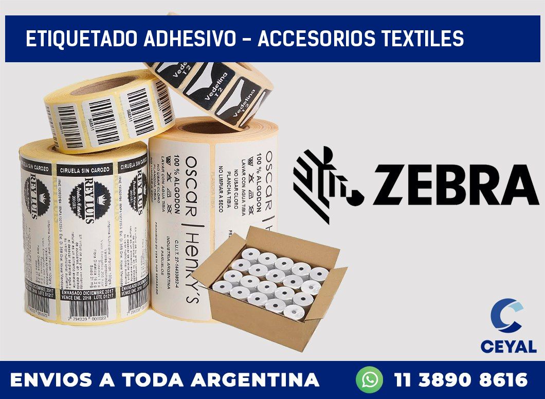 Etiquetado adhesivo - accesorios textiles