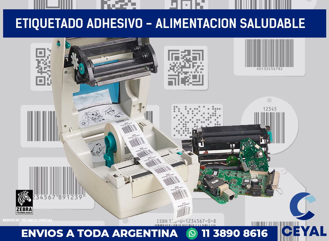 Etiquetado adhesivo - alimentacion saludable