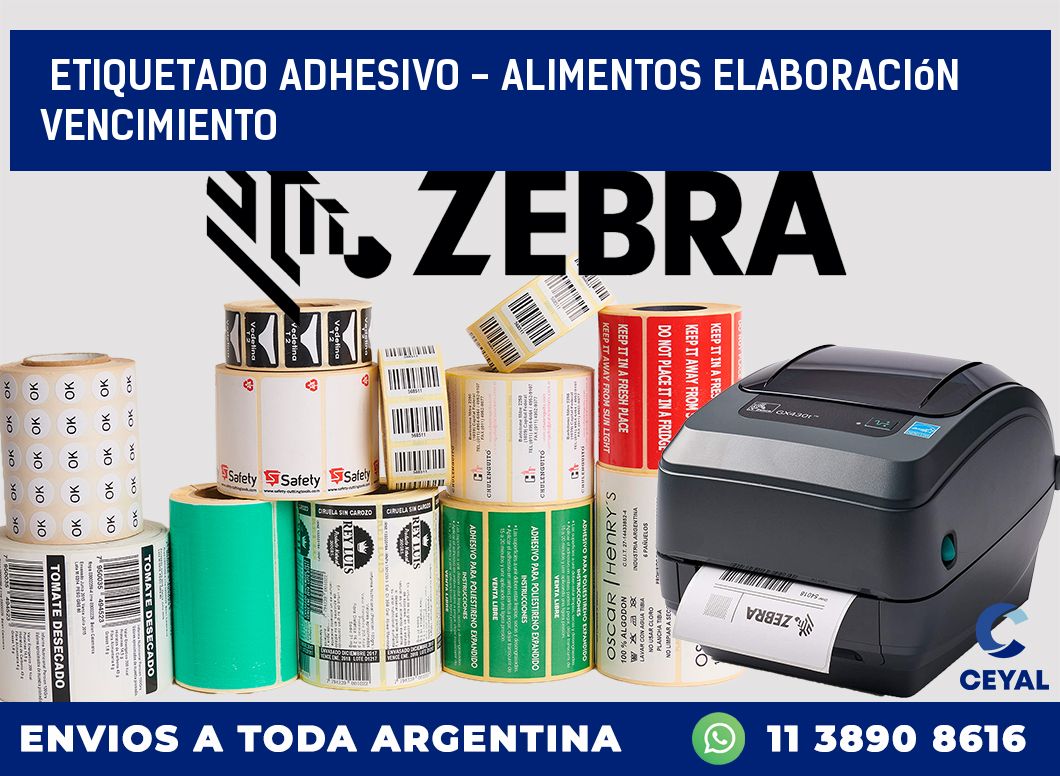 Etiquetado adhesivo - alimentos elaboración vencimiento