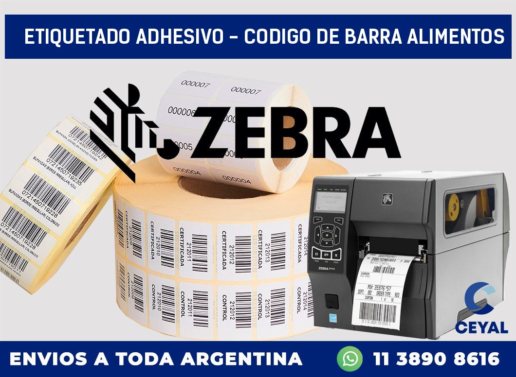 Etiquetado adhesivo - codigo de barra alimentos