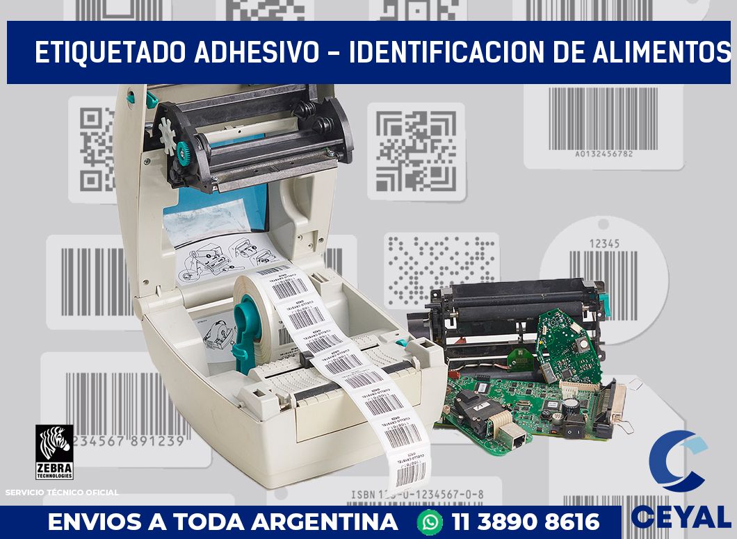 Etiquetado adhesivo - identificacion de alimentos