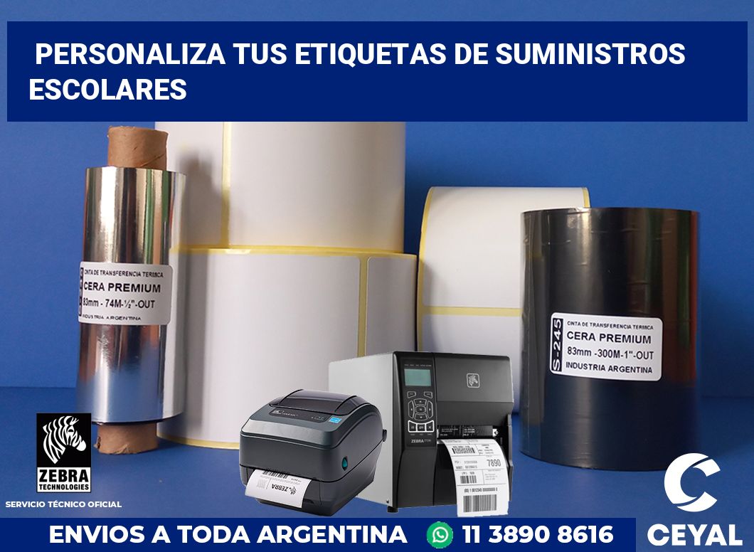 Personaliza tus Etiquetas de Suministros Escolares