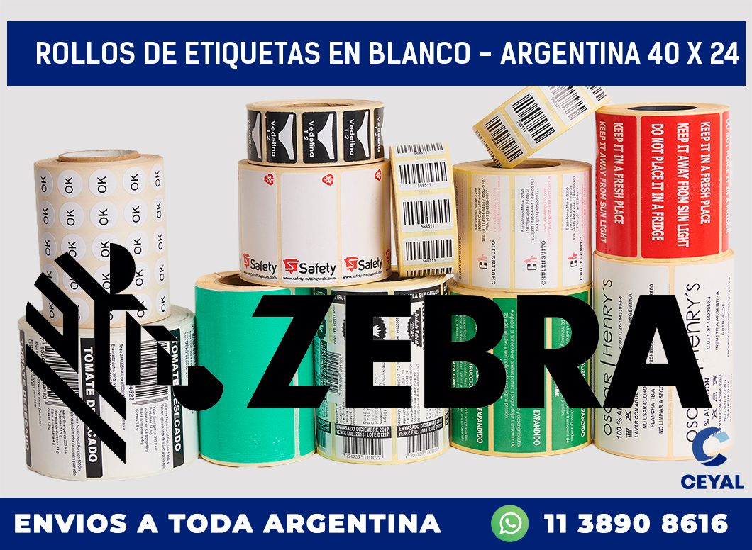 Rollos de etiquetas en blanco – Argentina 40 x 24