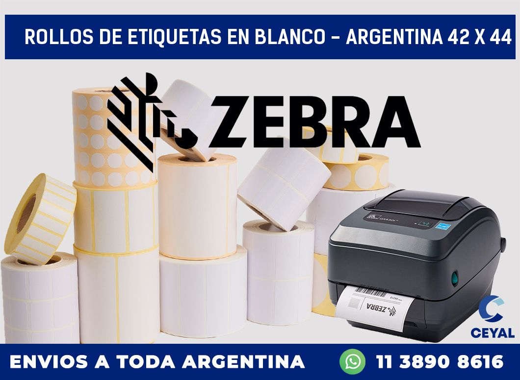 Rollos de etiquetas en blanco – Argentina 42 x 44