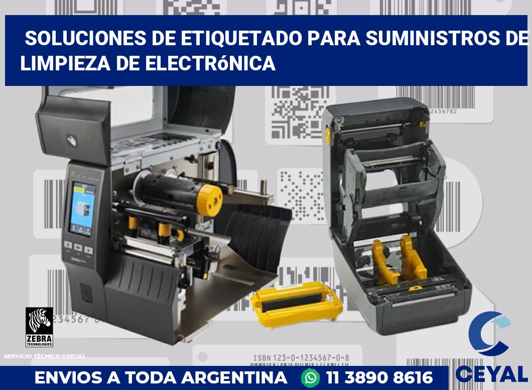 Soluciones de Etiquetado para Suministros de Limpieza de Electrónica