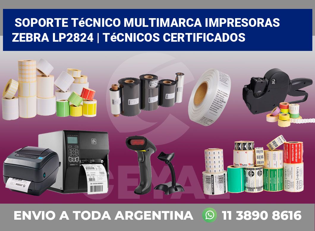 Soporte técnico multimarca impresoras Zebra LP2824 | Técnicos certificados