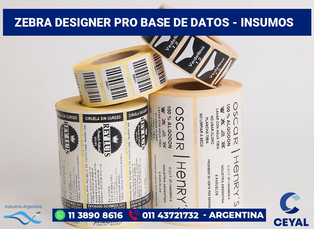 Zebra Designer PRO Base de Datos - Insumos