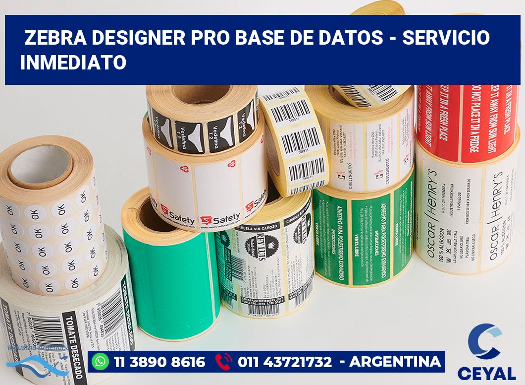 Zebra Designer PRO Base de Datos - Servicio inmediato