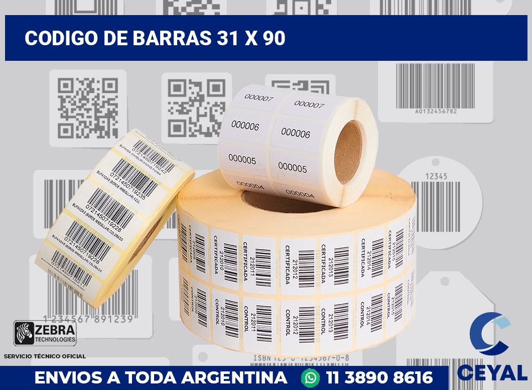 codigo de barras 31 x 90