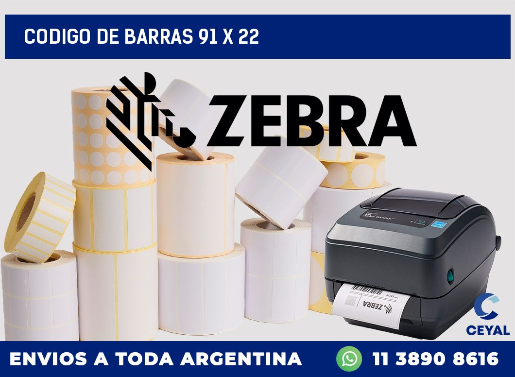 codigo de barras 91 x 22