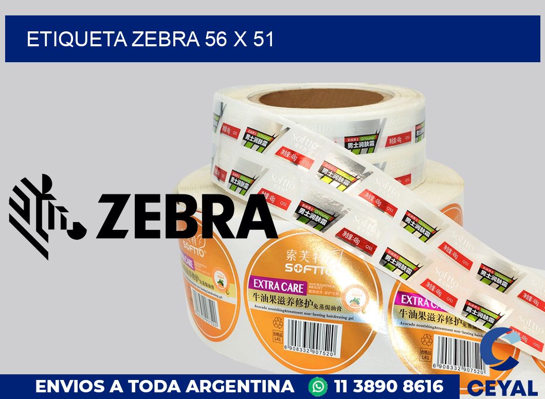 etiqueta zebra 56 x 51