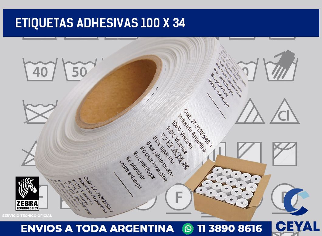 etiquetas adhesivas 100 x 34