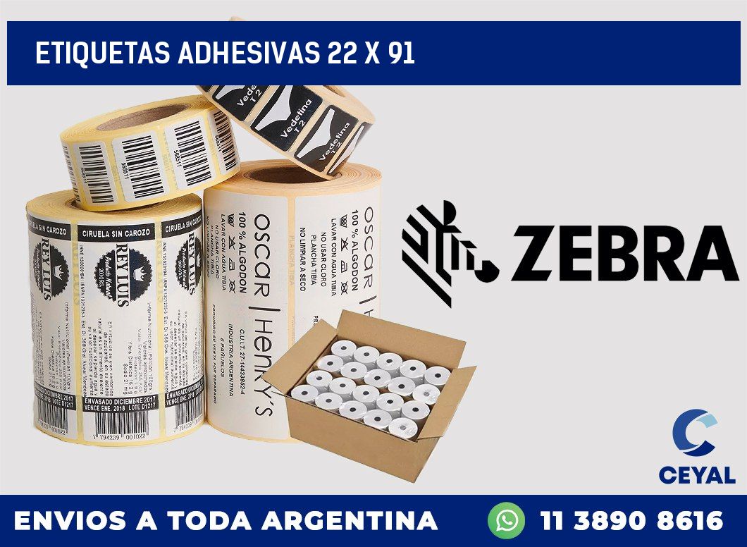 etiquetas adhesivas 22 x 91