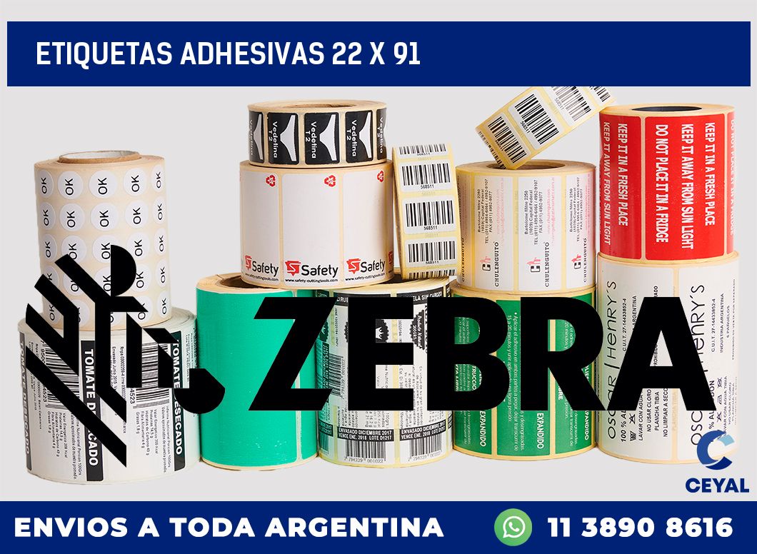 etiquetas adhesivas 22 x 91