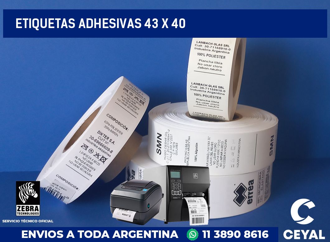 etiquetas adhesivas 43 x 40