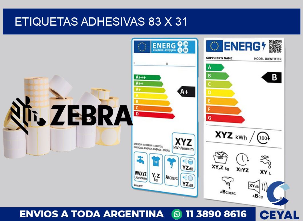 etiquetas adhesivas 83 x 31