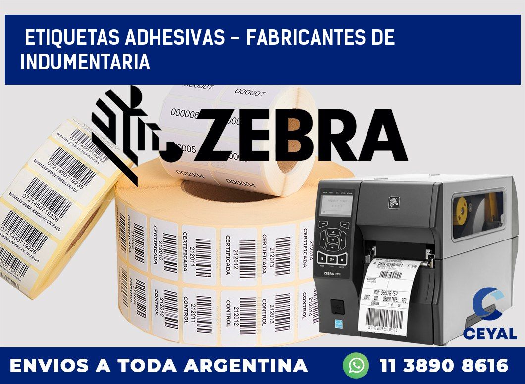 etiquetas adhesivas – Fabricantes de indumentaria