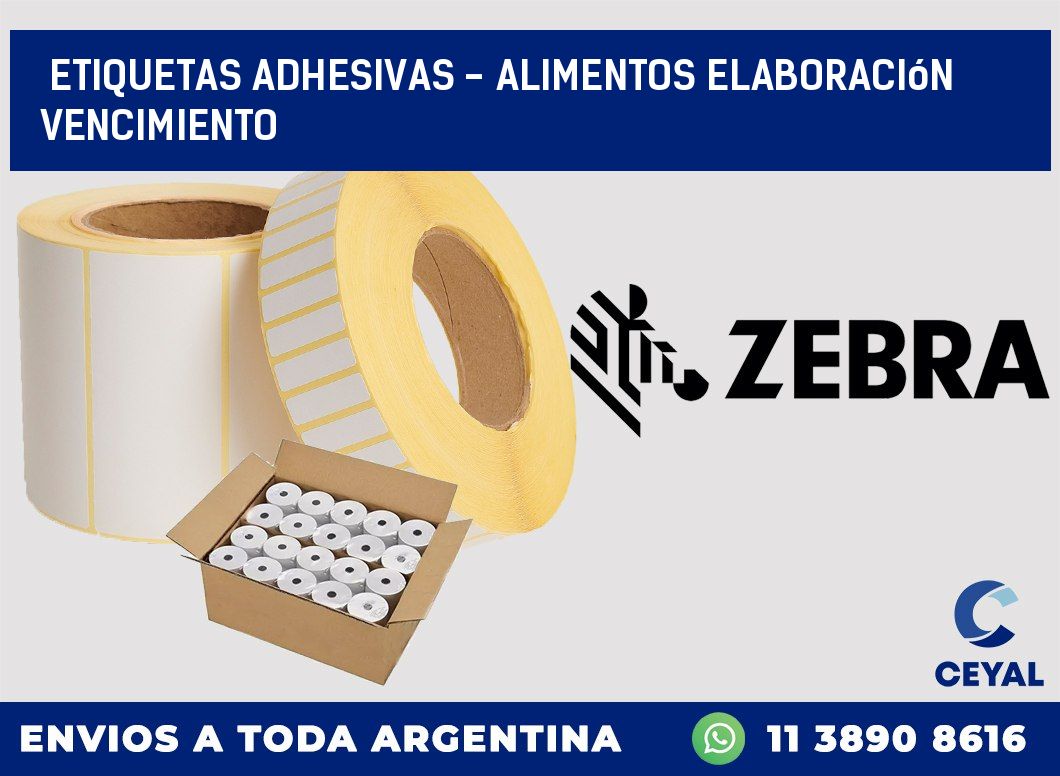 etiquetas adhesivas – alimentos elaboración vencimiento