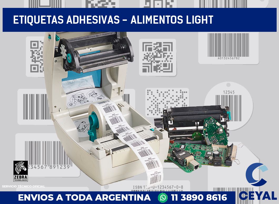 etiquetas adhesivas - alimentos light