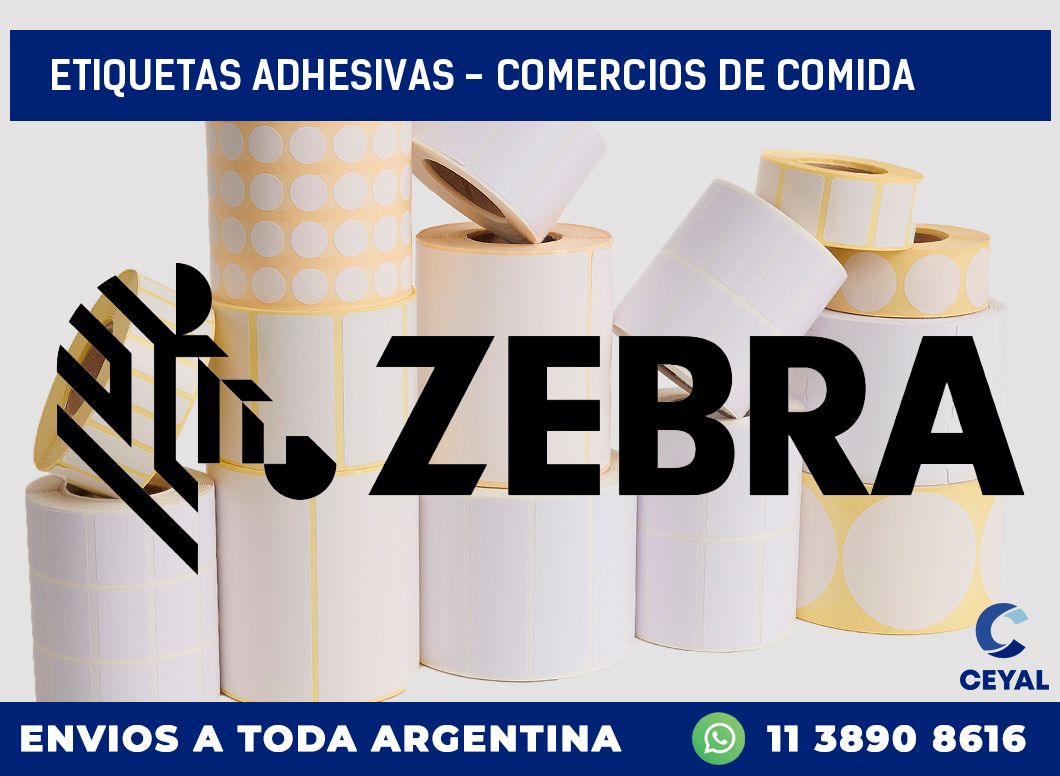 etiquetas adhesivas - comercios de comida