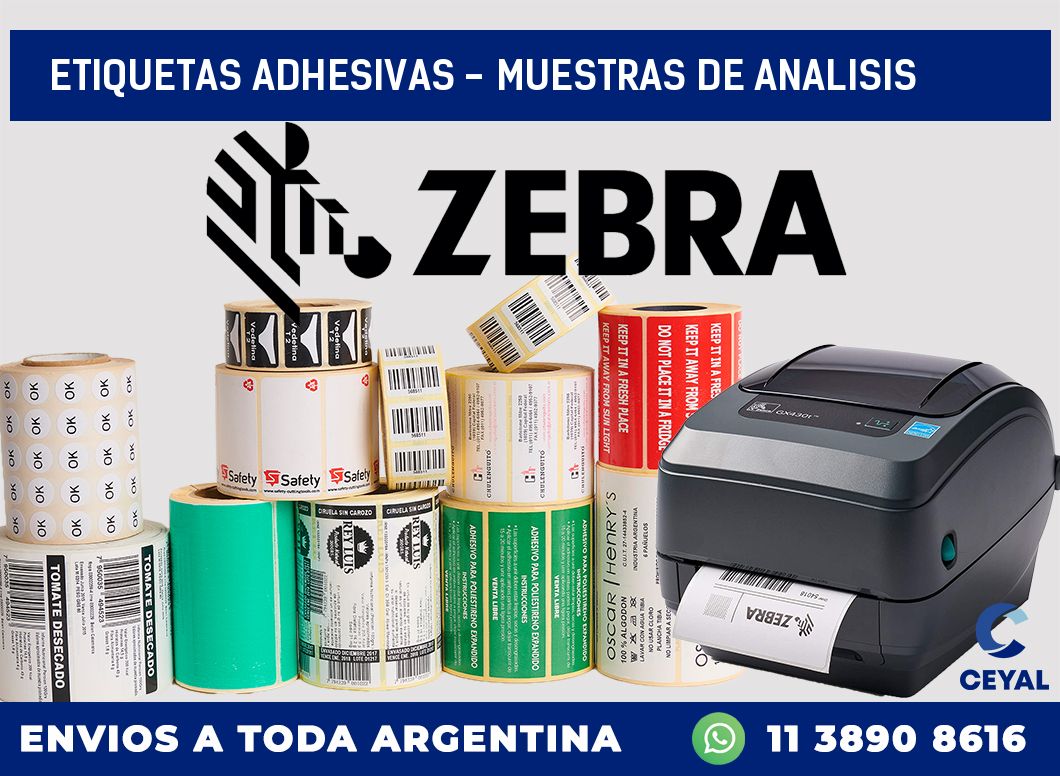 etiquetas adhesivas – muestras de analisis