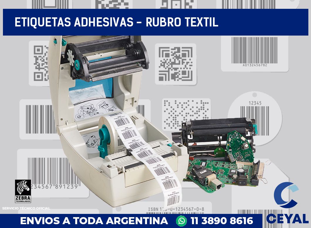 etiquetas adhesivas - rubro textil