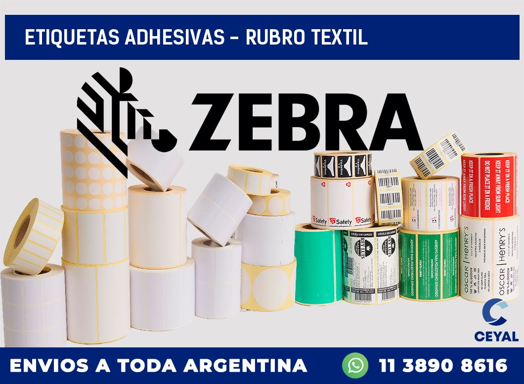 etiquetas adhesivas - rubro textil