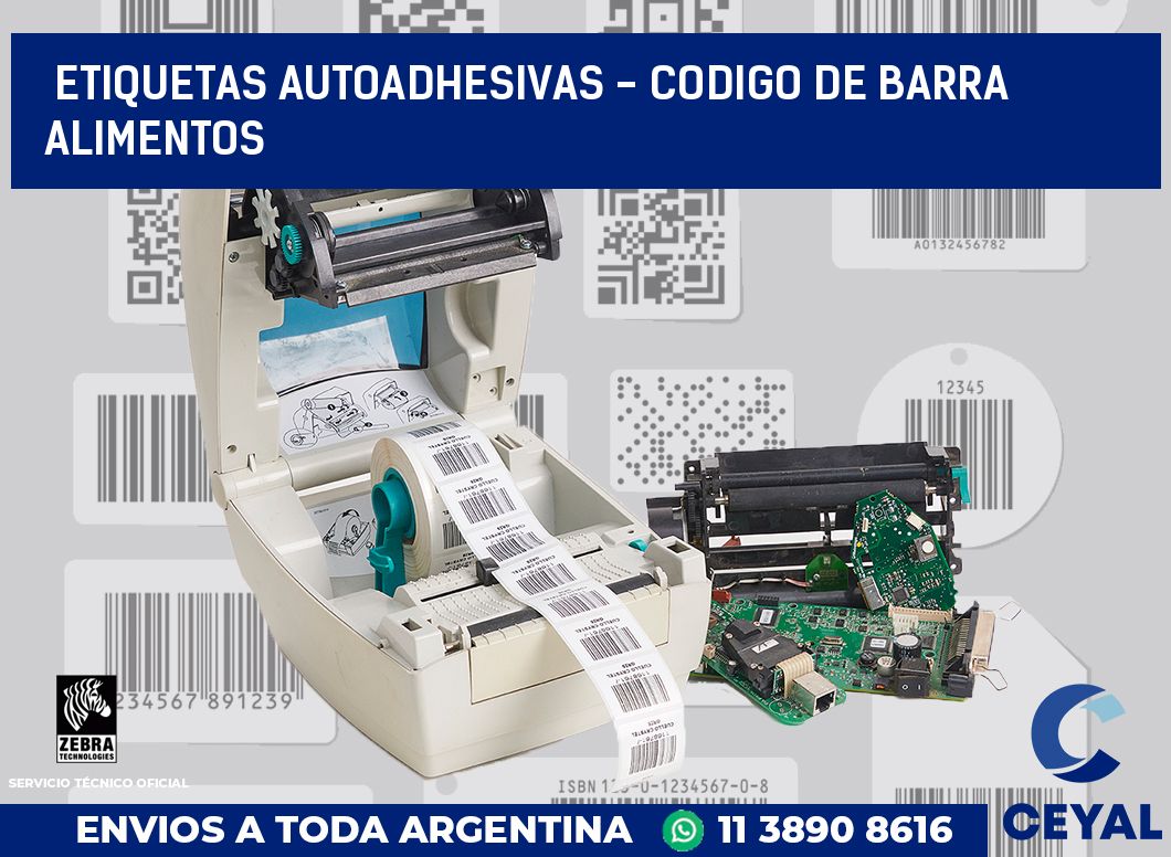 etiquetas autoadhesivas - codigo de barra alimentos