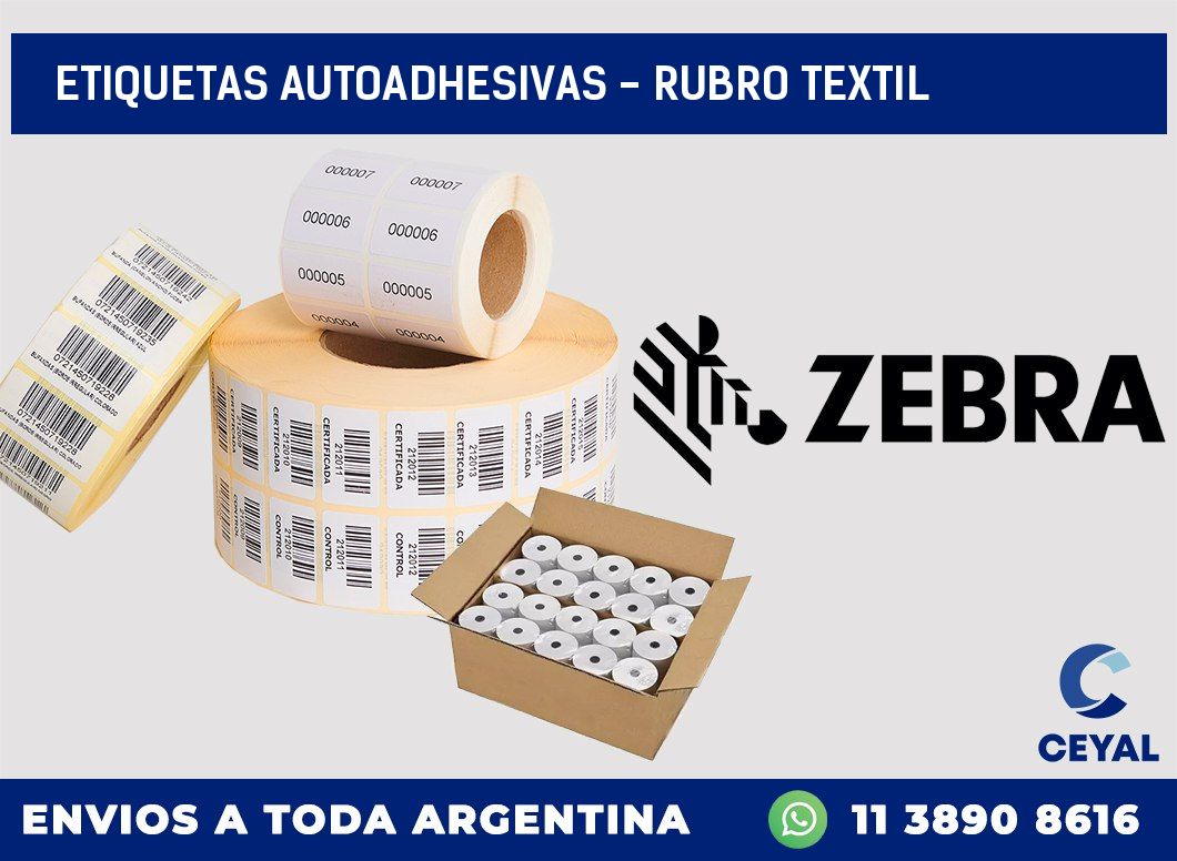 etiquetas autoadhesivas - rubro textil