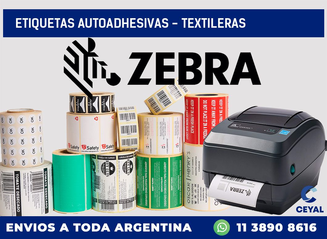 etiquetas autoadhesivas - textileras