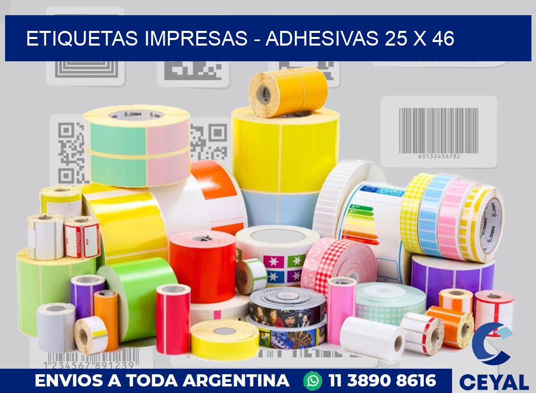 etiquetas impresas – Adhesivas 25 x 46