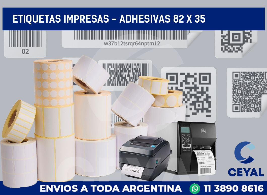 etiquetas impresas - Adhesivas 82 x 35