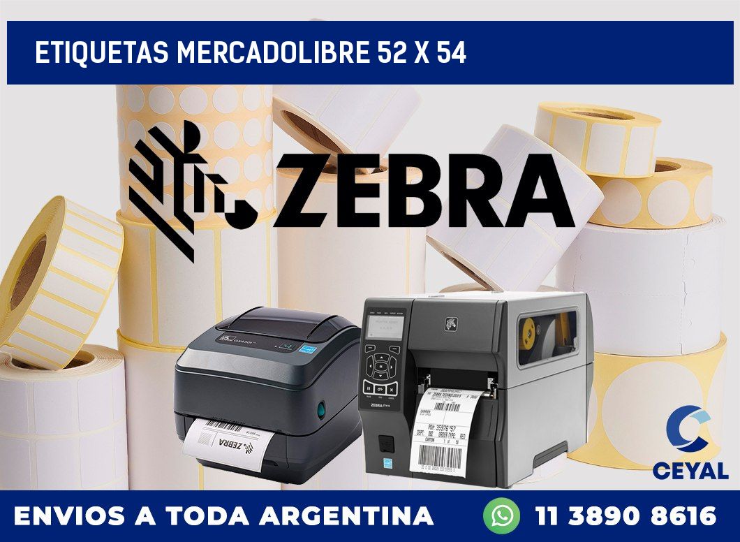 etiquetas mercadolibre 52 x 54