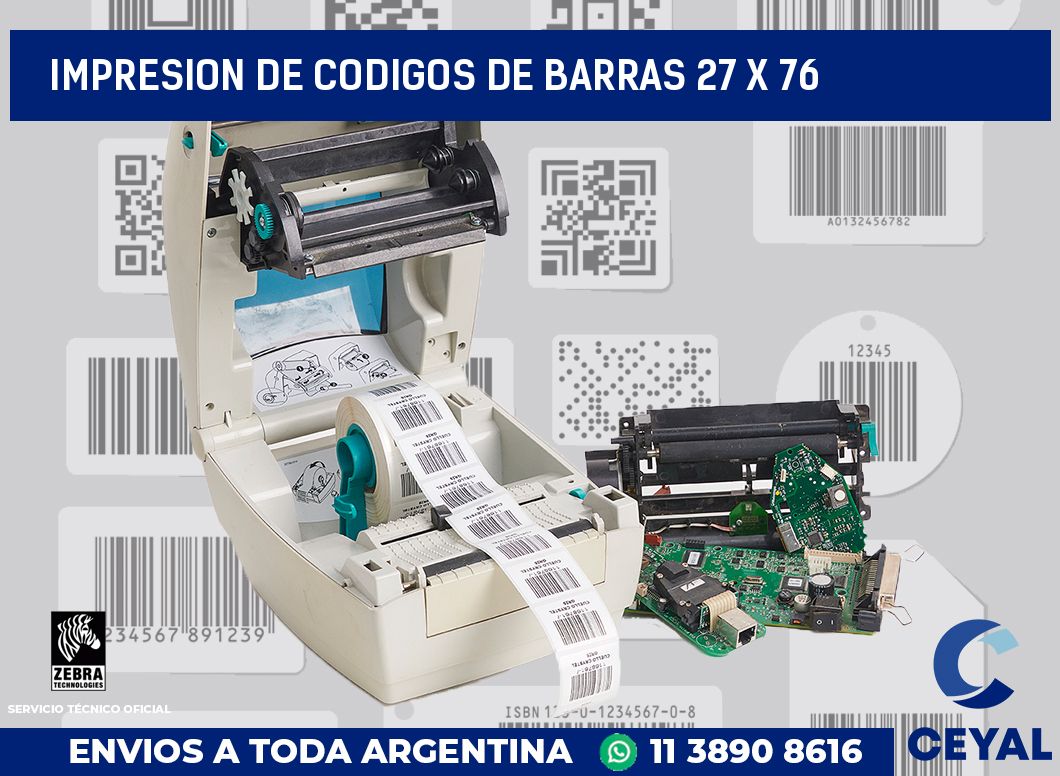 impresion de codigos de barras 27 x 76