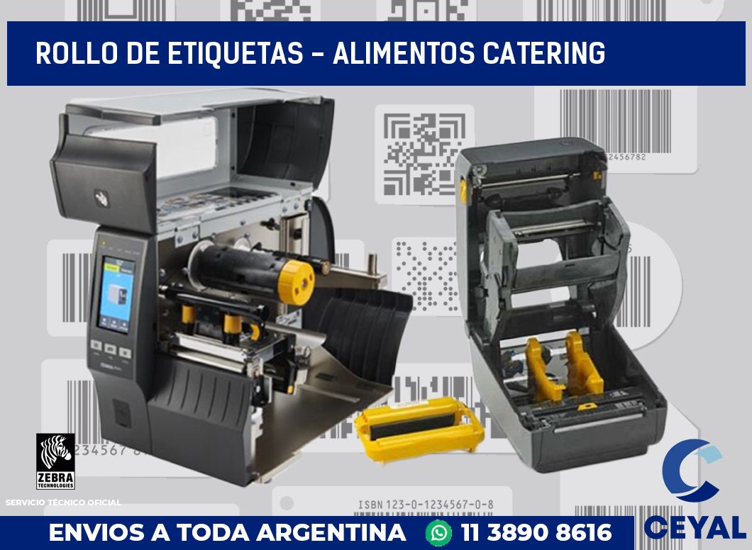 rollo de etiquetas - alimentos catering