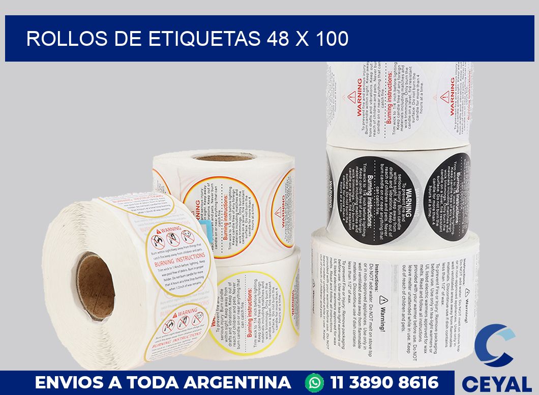 rollos de etiquetas 48 x 100