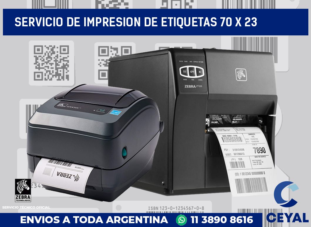 servicio de impresion de etiquetas 70 x 23