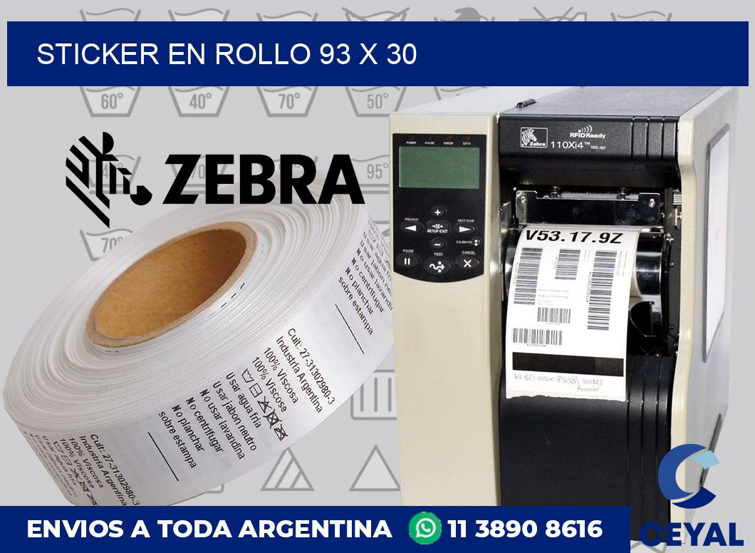 sticker en rollo 93 x 30