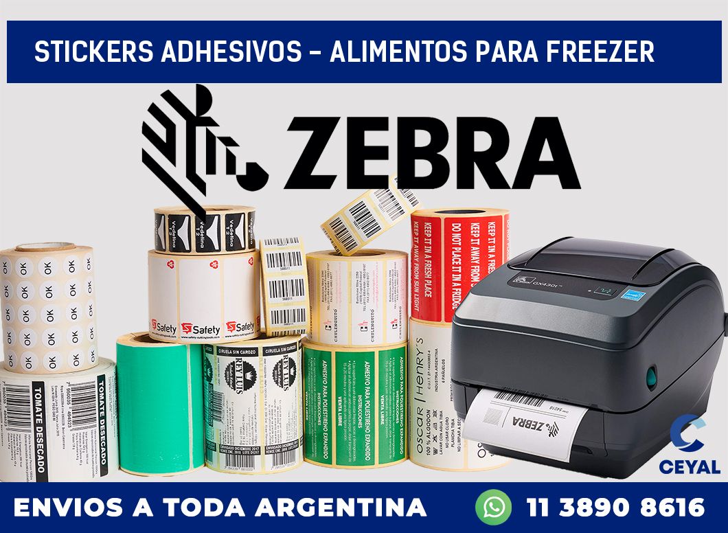 stickers adhesivos - alimentos para freezer