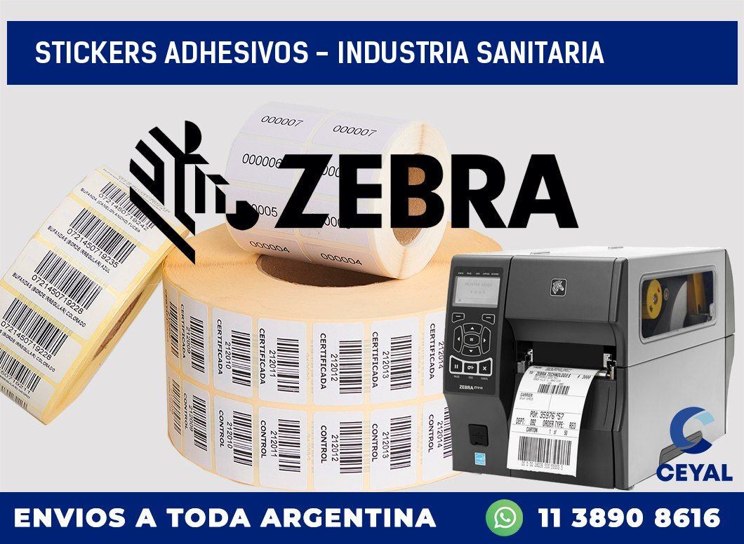 stickers adhesivos - industria sanitaria