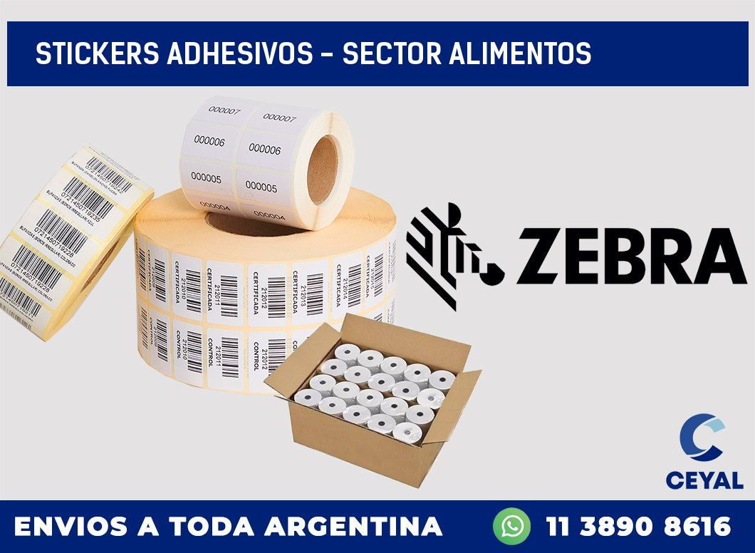 stickers adhesivos - sector alimentos