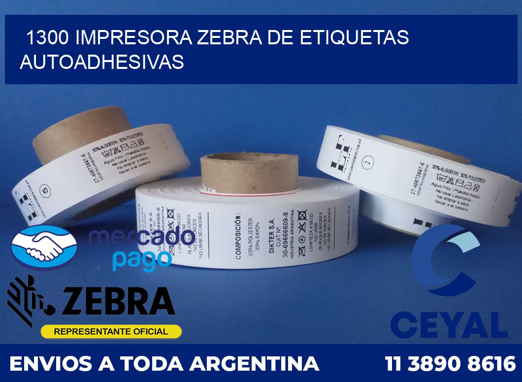 1300 Impresora Zebra de etiquetas autoadhesivas