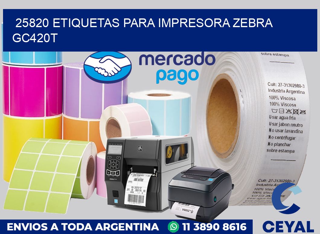 25820 etiquetas para impresora zebra GC420T