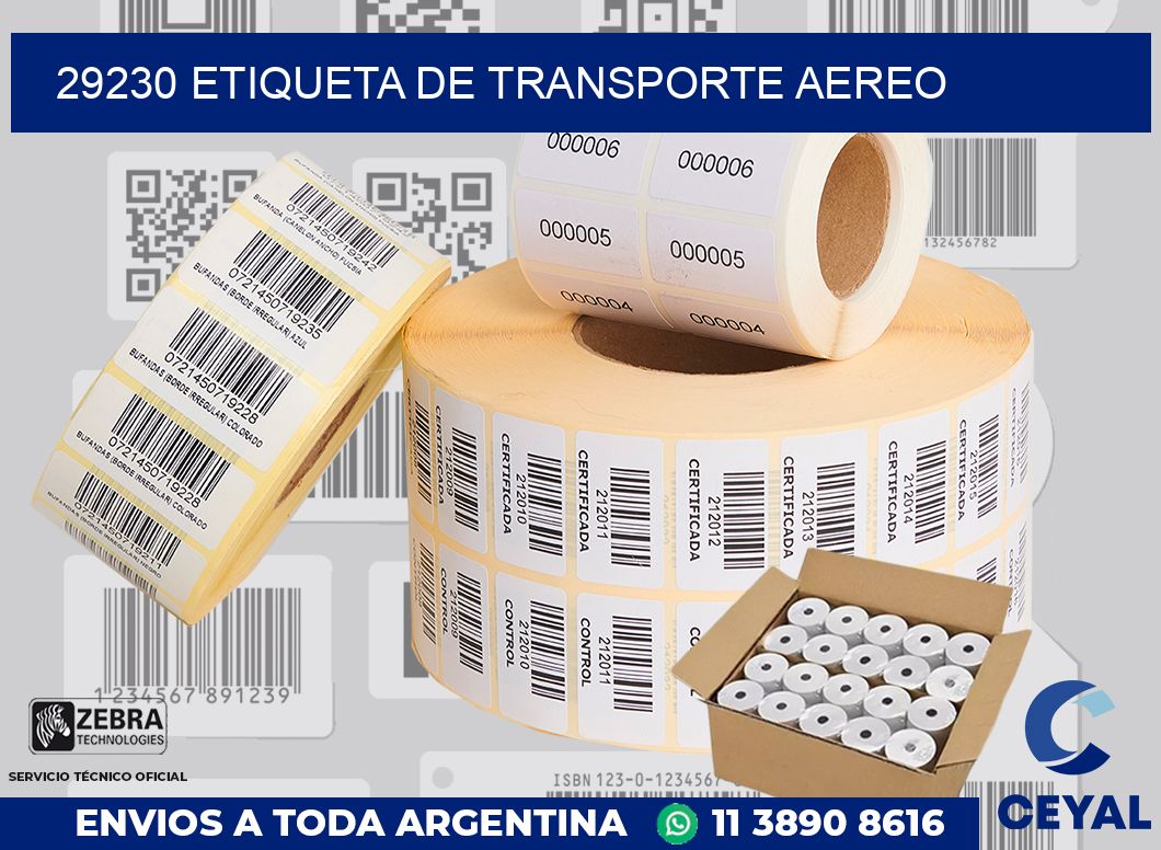 29230 Etiqueta de transporte aereo