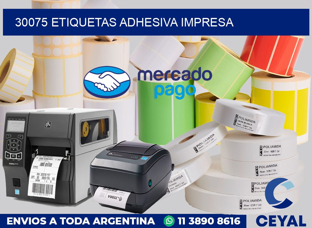 30075 etiquetas adhesiva impresa