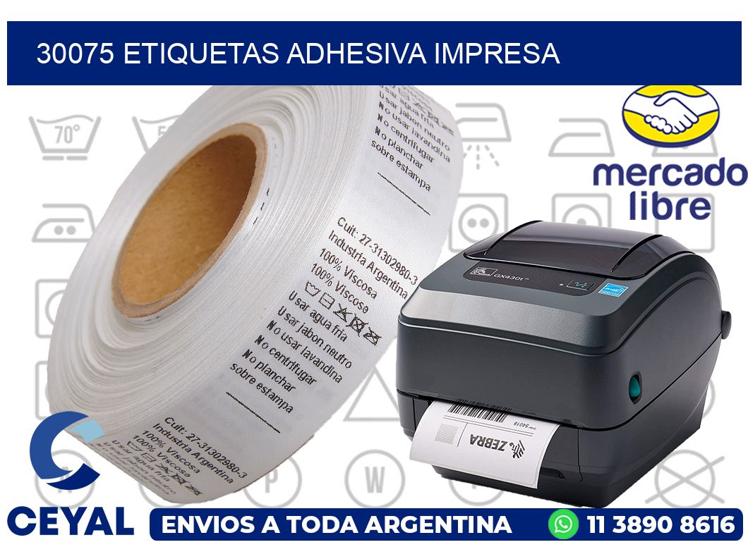 30075 etiquetas adhesiva impresa