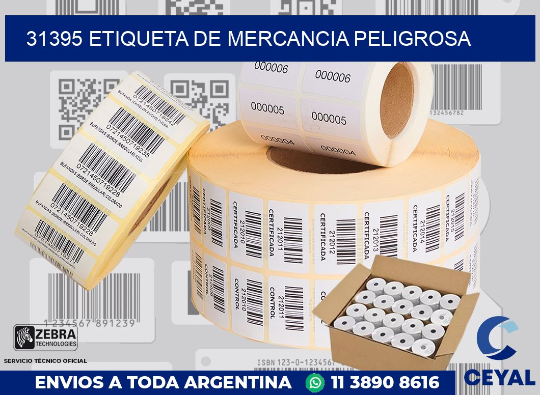 31395 Etiqueta de mercancia peligrosa