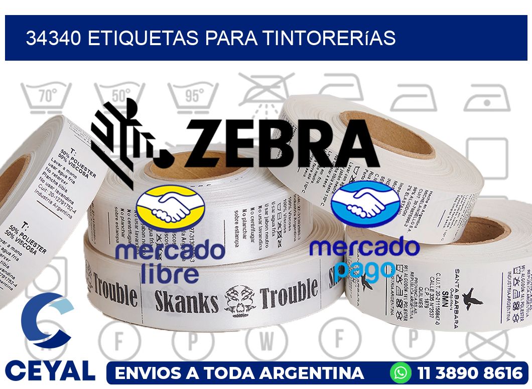 34340 Etiquetas para tintorerías