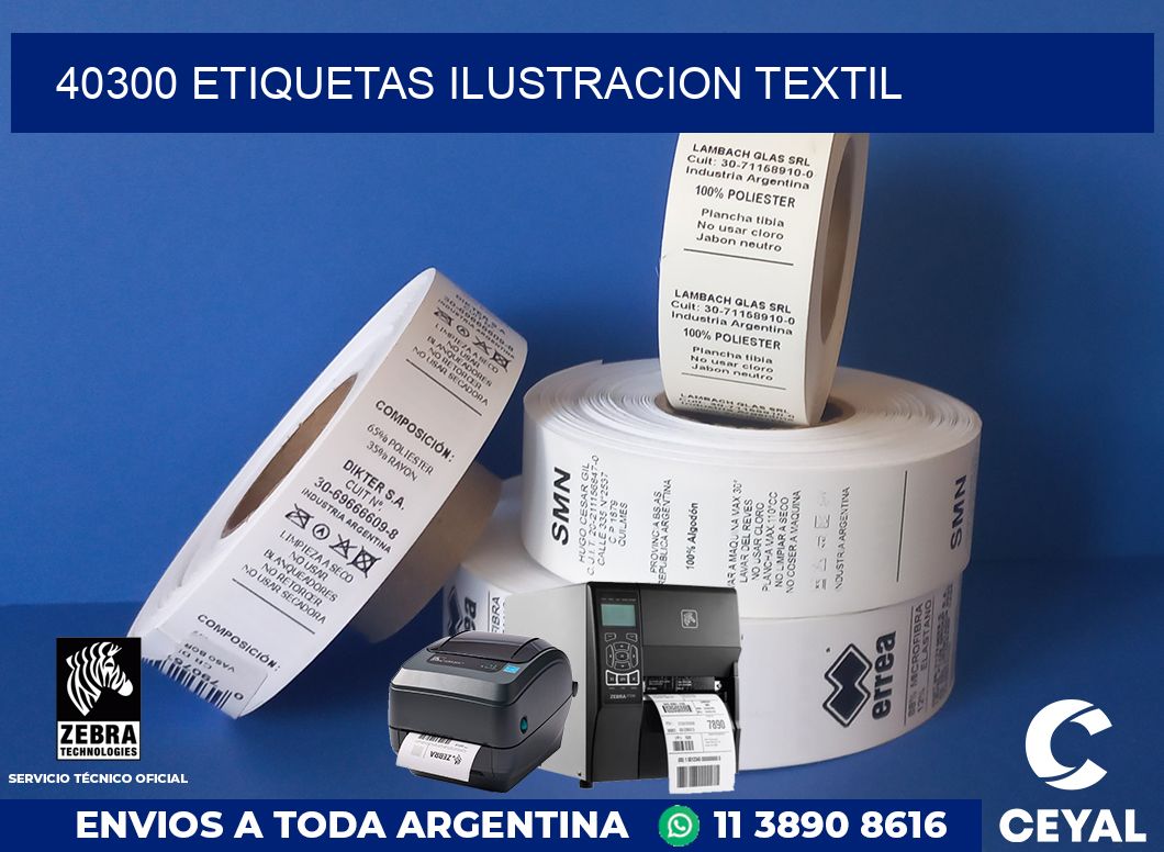 40300 etiquetas ilustracion textil